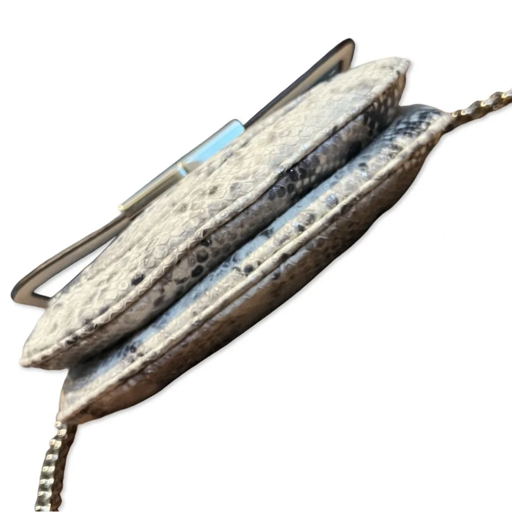 Coach Kristin Python-Embossed Metallic Leather Crossbody Purse / Clutch - Picture 5 of 10